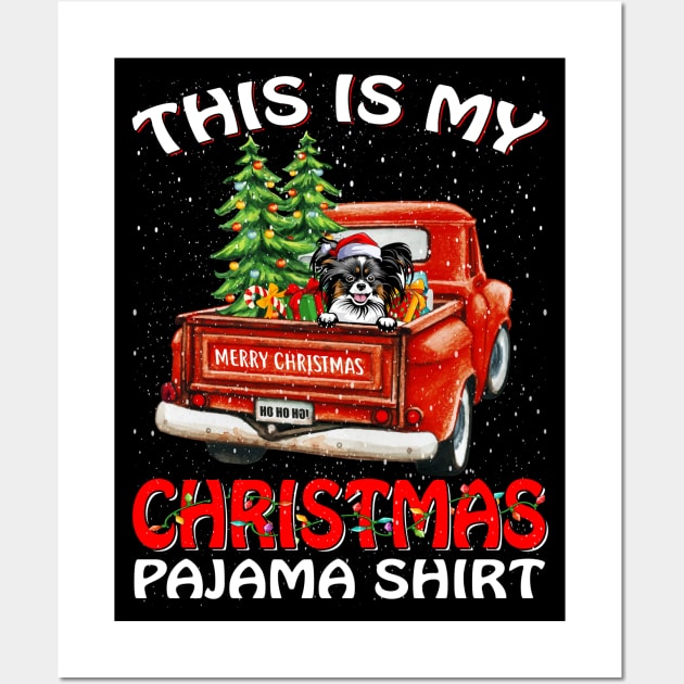 This Is My Christmas Pajama Shirt Papillion Truck Tree Wall Art by intelus